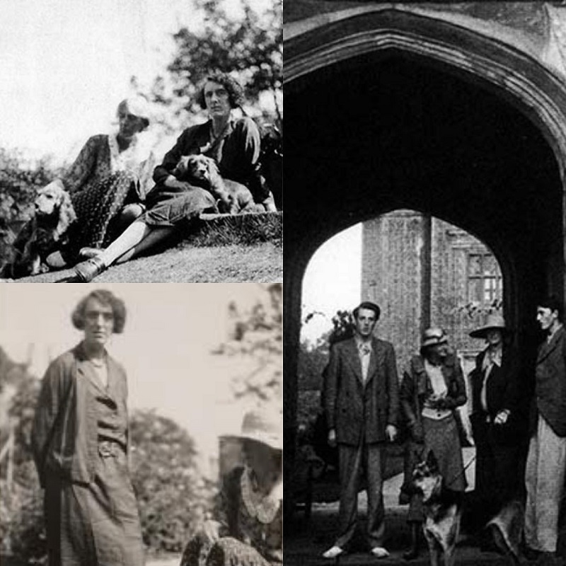 Virginia Woolf and Vita Sackville West at Monks House in 1932 (left) and at Knole in 1932 (right)